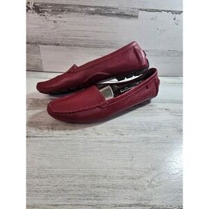 Marc Joseph New York Manhasset Wine Red Pebbled Leather Driving Loafers 7.5